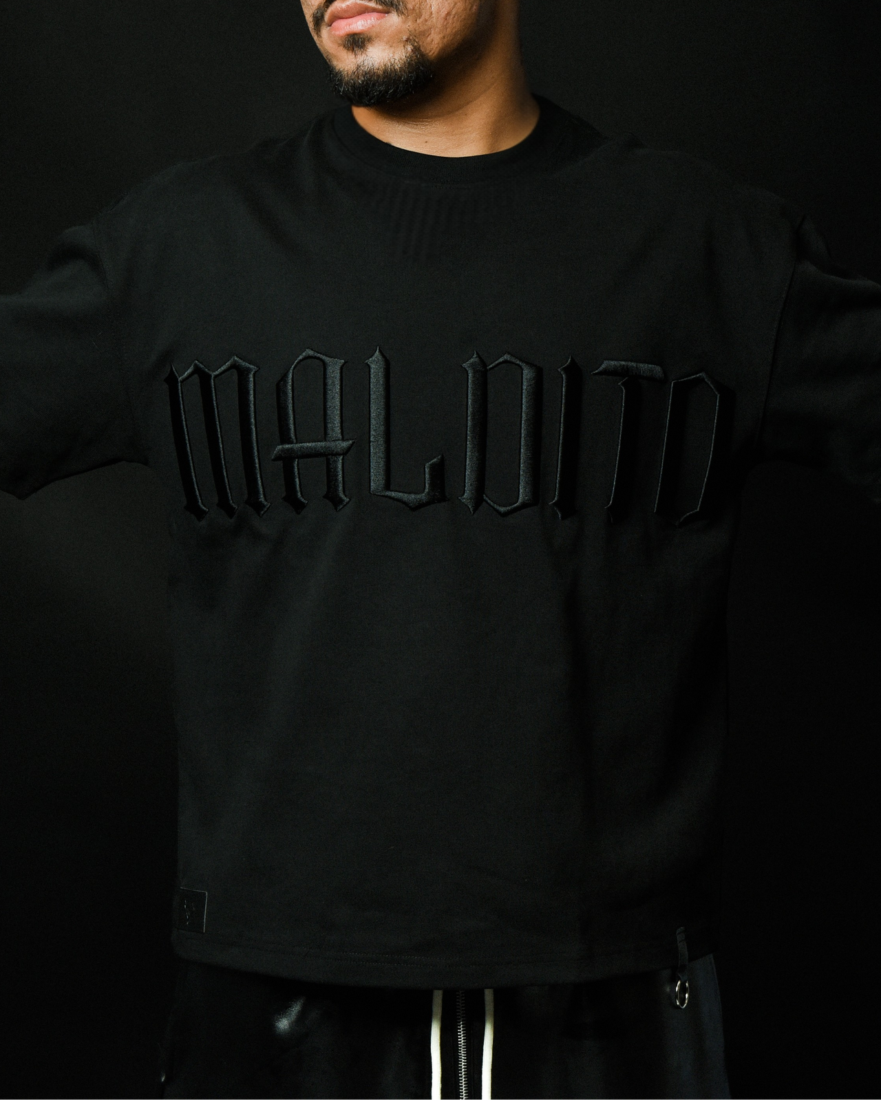 Front view of model wearing MALDITO The Break tee