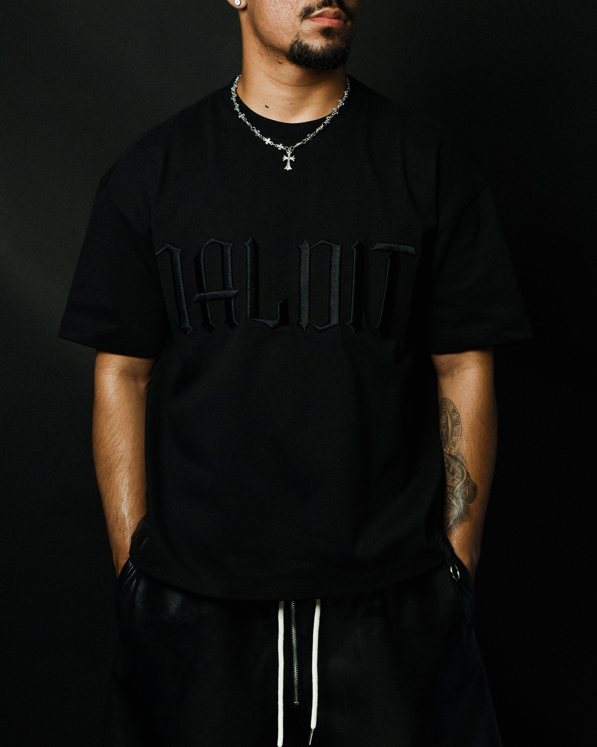 Front view of model wearing MALDITO The Break tee